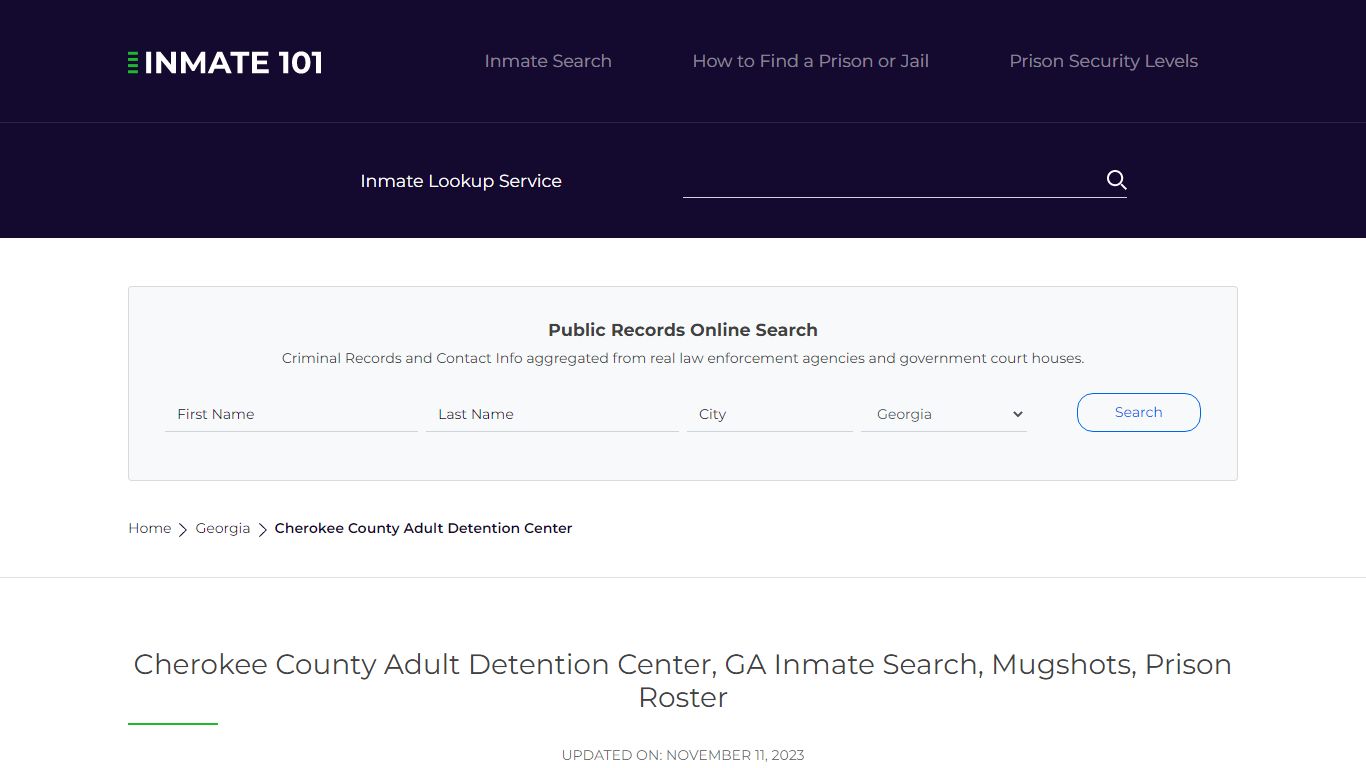 Cherokee County Adult Detention Center, GA Inmate Search, Mugshots ...